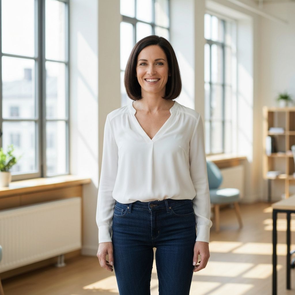 Nutrition consultant in casual professional attire